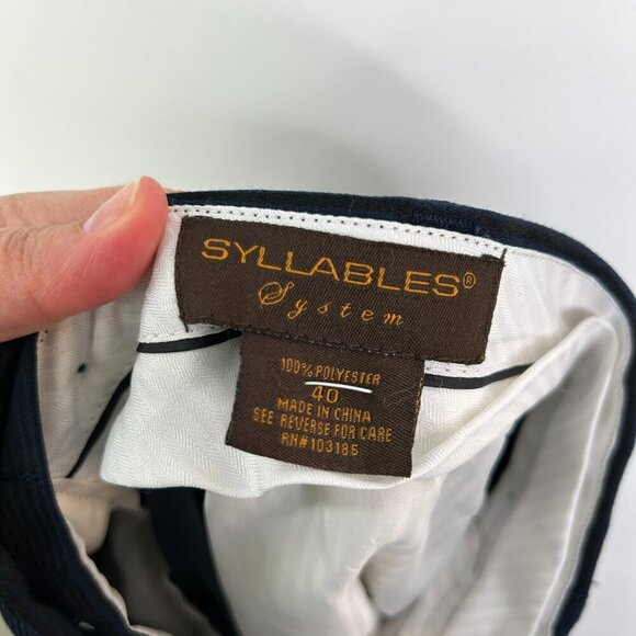 Syllables System Men's Blue and Black Formal Top and Pant Outfit Size XXL/40 - Picture 14 of 14